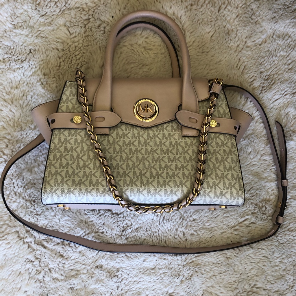 Michael Kors Carmen - Logo Satchel With Gold Chain